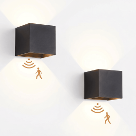 Motion Sensor Wall Light Set of 2, Rechargeable Battery Operated Wall Sconce LED Indoor Up and Down Wall Sconce 2000mAh