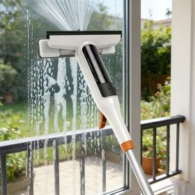 3 in 1 Window Squeegee Cleaning Kit with Durable Metal Pole, Long Handle Glass Cleaner with Scraper for High Windows, Shower Doors