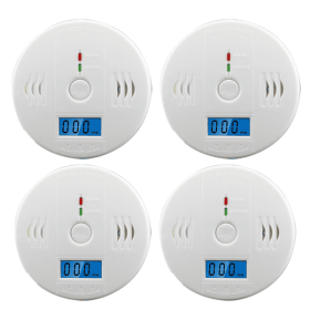(4 Pack)LCD Display CO Carbon Monoxide Gas Detector Device Home Safety Alarm Detector (Logistics only For USPS.TK/TMEU only For self-pickup)