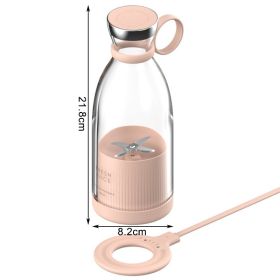Portable Electric Juicer Blender Wireless Charging Fruit Mixers Food Milkshake Fruit Vegetable Multifunction Juice Maker Machine (Color: PINK, Ships From: China)