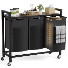 Heavy Duty Rolling Laundry Sorter Cart with Removable Pull Out Bags, Large Capacity Clothes Hamper on Locking Casters (size: 36 Inch)