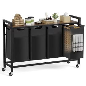 Heavy Duty Rolling Laundry Sorter Cart with Removable Pull Out Bags, Large Capacity Clothes Hamper on Locking Casters (size: 44 Inch)