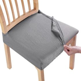 4Pack Waterproof Dining Chair Slipcovers Stretch Chair Seat Slipcovers Removable Washable Jacquard Seat Covers For Dining Room (Option: Grey)